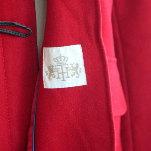 Tommy Hilfiger Red Wool Blend Pea Coat With Toggle Closure Womens M - Picture 6 of 16